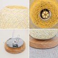 Miniatyrbillede 4 af 4: 1 stk. Håndvævet Træ Rattan Wire Bordlampe LED Atmosfære Lys