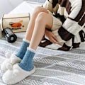 Miniatyrbillede 3 af 3: 6 stk. Kvinders Fluffy Fuzzy Sokker Slippere Bløde Hytte Fleece Cosy Strømpe Stuf