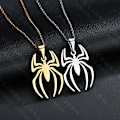 Miniatyrbilde 1 av 5: 2 stk Spiderman-anheng halskjede sett rustfritt stål lett H