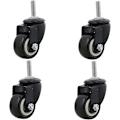 Miniatyrbilde 1 av 5: 4 stk Heavy Duty 240kg M8x25mm Pu Svingbare Castor Hjul Vogn Møbler