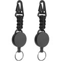 Miniatyrbilde 1 av 5: 2-pak Retractable nøkkelring, Heavy Duty Karabinkrok Badge Holder, Tactical ID