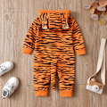Miniatyrbild 3 av 4: Nyfödd bebis pojkar flickor 3D tecknad djur tiger jumpsuit leopard hoodie rom