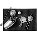Miniatyrbillede 5 af 5: Pieces Bar Mat, Bar Service Mat, Sort Bar Mat, Velegnet til Bar eller Hjem, Bruges til at Fiksere Vinglas (Sort), 30*15cm
