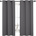 Miniatyrbilde 1 av 5: Soverom Isolerte Grommet Blackout Gardiner (2 Gardiner, 42\"W x 63\"L, Grå)