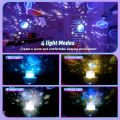 Miniatyrbilde 5 av 5: Stjernehimmel-projektor, stjerneprojektorlampe, 360° rotasjon musikk nattlys, 1