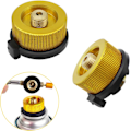Miniatyrbilde 1 av 3: 2 stk Camping Gassbeholder Adapter Gasskonverteringshode Adapter Dysen Kobling Gasskomfyr Ventiladapter for Butanbeholder Skru på