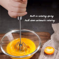 Miniatyrbilde 2 av 5: Rustfritt stål eggvisp, hånddrevet roterende vispblander, allsidig melkeskummer, mikser for blanding, visping, røring (12 tommer) sølv