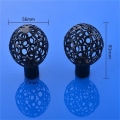 Miniatyrbilde 5 av 5: 1 par aluminiumlegering gardinstangfinialer for hjemmets vindusgardin (svart)