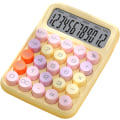 Miniatyrbillede 1 af 5: 1 stk. lommeregner, standard basic 4-funktioners lommeregner, dobbelt strømforsyning, stor knap 12-cifret stort LCD-display uden batteri (gul)