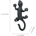 Miniatyrbillede 2 af 5: Gecko vægmonteret knagerække, jernknager, vintage kraftig design vægkrog - 3 stk., 15 cm