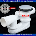 Miniatyrbillede 4 af 5: Badeprop, Ø 70 mm, med dobbelt tætning, højdejusterbar, universel badekar