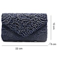 Miniatyrbilde 5 av 5: Kvinners elegante blonder konvolutt clutch kveldsfest, blå