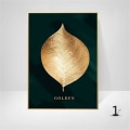 Miniatyrbild 3 av 5: Set med 3 designväggposters med skog, guldblad, palm, ramfri, vägg