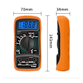 Miniatyrbild 3 av 5: LCD Digital Multimeter, Högkvalitativ Voltmeter Ammeter Ohmmeter, Bärbar Digital Elektrisk Testare Mät Spänning Ström Kontinuitet Resistans AC DC Krets Dioder Transistorer