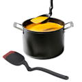 Miniatyrbillede 1 af 3: Supoon | Non-Stick Silikonespatel med skrabefunktion og målelinjer | Rød