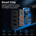Miniatyrbilde 3 av 5: Hurtiglader 3.0 USB vegglader og USB C-kabel, QC 3.0 30W/6A 4-porters hurtig