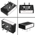 Miniatyrbilde 3 av 4: Brodiodebro, 1 stk 100A Amp 1600V Spenning 2-Fase Diode Høy Effekt Brodiode Svart på Kretskort Batterilader