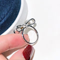 Pikkukuva 4 / 5: Sormukset Sterling Silver Color Bow Bow Bow Bow Zircon Ring Naiset Fa