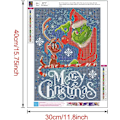 Miniatyrbild 2 av 4: Juldiamantmålning Kit för Vuxna, Grinch Diamantkonst för Vuxna Nybörjare, Diamantpunkter Gem Art för Estetisk Heminredning 12x16 tum