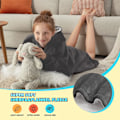 Miniatyrbillede 2 af 5: Bærbart tæppe sweatshirt til børn, Oversized tæppe hættetrøje med Sherpa til