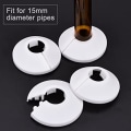 Miniatyrbillede 4 af 5: 12 stk. rørskjuler, rørskjuler VVS-radiatorklemme, radiatormuffe til rørroset, hvid, diameter 15 mm (hvid)