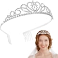 Miniatyrbillede 2 af 5: Krystalkroner og tiaraer, 2 pak tiara krone elegante piger princ