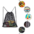 Miniatyrbild 5 av 5: Ryggsäck i mesh, strandväska i mesh, nätväska i nylon, ryggsäck med dragsko, strandryggsäck, justerbara väskor med dragsko, kompatibel för simning, dykning, resor, G