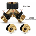 Miniatyrbilde 5 av 5: 1 stk messing 2-veis hagekran splitter, 3/4 slangekoblingsadapter, Y-kobling