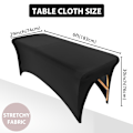Miniatyrbilde 4 av 5: Svart stretch duk i elastan for bord 183 x 74 x 76 cm