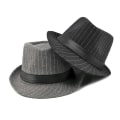 Miniatyrbilde 5 av 5: Jazz Cap Bred Brim Klassisk Stripemønster Fedora Hat
