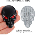 Miniatyrbilde 2 av 5: 3D Metall Svart Hodeskalle Klistremerke Auto Logo Emblem Merke