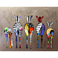 Pikkukuva 1 / 5: Zebra Herd Colorful Rears Street Art Canvas, ei sisällä kehystä 40x50cm