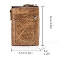 Miniatyrbild 2 av 4: Högkvalitativ plånbok i äkta läder för män, bifold-plånbok med kortfack