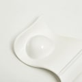 Miniatyrbilde 4 av 5: 1 Pakke Keramisk Eggkopp, Porselen Eggkopp for Bløtkokt Egg, Egg Holder Sett for Frokost, Kjøkken, 13,5*8*3,5cm Hvit Bølge