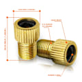 Miniatyrbilde 3 av 5: Messing Presta Ventiladapter (5-pakning + 10 hetter) - Konverter Presta til Schrader for sykler, elsykler og elsparkesykler