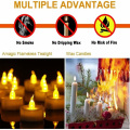Miniatyrbillede 4 af 5: LED Tealight Lys, 12 LED Flammeløse Lys, Realistiske og Lyse Tealig