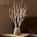 Miniatyrbillede 5 af 5: Lystede birkegrene 80 cm 100 hvide pile LED batteridrevet med timer