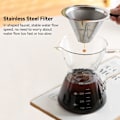 Miniatyrbillede 3 af 5: Håndbrygget Kaffemager, Manuel Kaffefilter, Håndbrygget Kaffemager Kop 400ml, Håndbrygget Kaffemager, Borosilikatglaskande, Manuel Håndbrygget Kaffe
