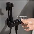 Miniatyrbillede 3 af 3: Toiletsprayersæt, sort messing håndholdt bidet-sprayer bidet-sprayer vægmonteret toiletsprayersæt, personlig hygiejne, G1/2