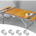 Miniatyrbilde 4 av 4: 4 stk arbeidsbenkstoppere, rustfrie stålbegrensningsblokker, fast trebearbeiding