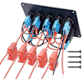Miniatyrbillede 4 af 5: 12v / 24v Kontrolpanel, 5 Grupper Af Vippekontaktpaneler, Med 5v 4.2a Dobbelt Usb-Oplader, Vandtæt Led-Voltmeter