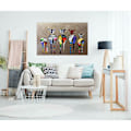 Miniatyrbilde 3 av 5: Banksy Canvas Maleri Zebra Flokk Fargerike Bakre Street Art Graffiti Canvas