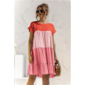 Miniatyrbillede 4 af 4: Kvinde Ruffled Boho Blomster Print Babydoll Løs Swing Casual Cropped Mini