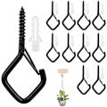 Miniatyrbild 1 av 3: 12-pack väggkrokar, takkrokar, svarta skruvhooks, skruvväggkrokar, ögonskruvar, små skruvhooks, skruvhooks, takskruvhooks