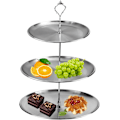 Miniatyrbillede 1 af 5: Tier Kage Stativ, Rustfrit Stål Kageholder til Fødselsdag, Bryllup, Babyshower, til Cupcake Candy Donut Dessert Display