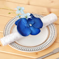 Miniatyrbilde 4 av 4: 12 stk Serviettringer, Kunstige Blomster Serviettringer, Falske Blomster Serviettholder, Serviettring, til Middagsfest, Bryllupsbordsdekorasjon (Blå)