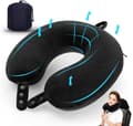 Resekudde Cervical Support Memory Foam Kudde Vila Sovande U-formad Nackkudde Idealisk för Flygplan Stol Bil Hem Kontor (Svart)