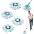 Pikkukuva 1 / 5: 4 kappaletta Leifheit Clean Twist Disc Mop -moppiin sopivat mikrokuituliinat - tehokas puhdistus lialta ja lattianpesu