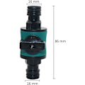 Miniatyrbillede 2 af 5: 2 stk. 16 mm hurtigkobling til haveslange med 2-vejs stopventil GetRich