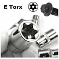Pikkukuva 5 / 5: 14 kpl E4-E24 E-Torx Kuusiokolo Naaras Torx Hylsysarja